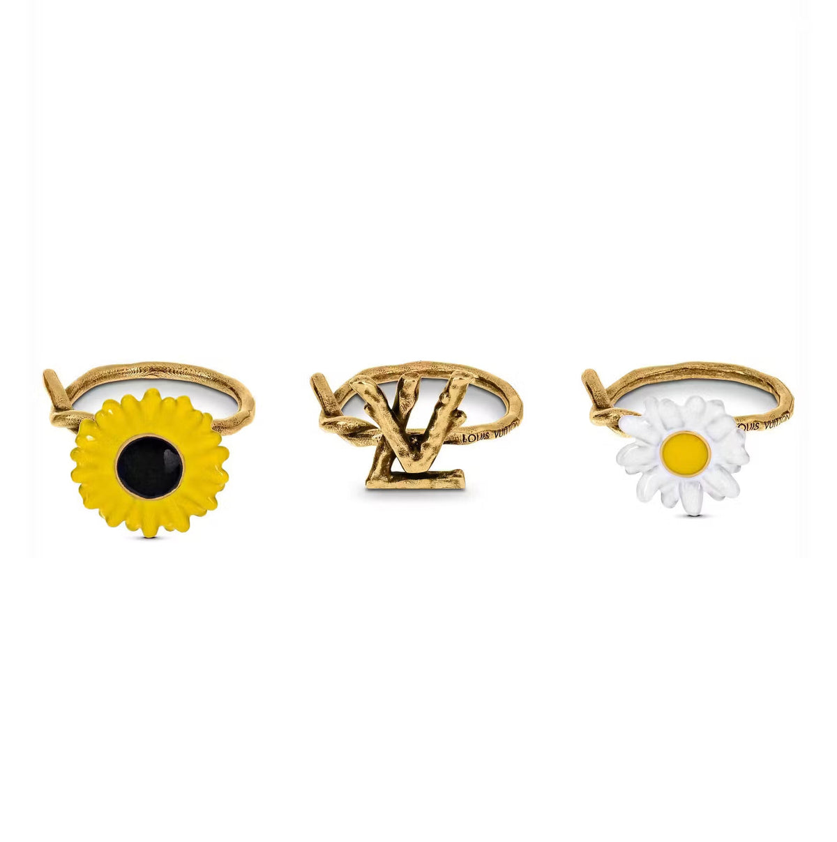 18K Louis Vuitton Gardening Set of Three Rings
