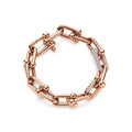 Tiffany Hardwear Bracelet Pink Gold and Silver Cubic Zirconia