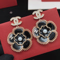18K  Chanel Camellia Diamond Earrings